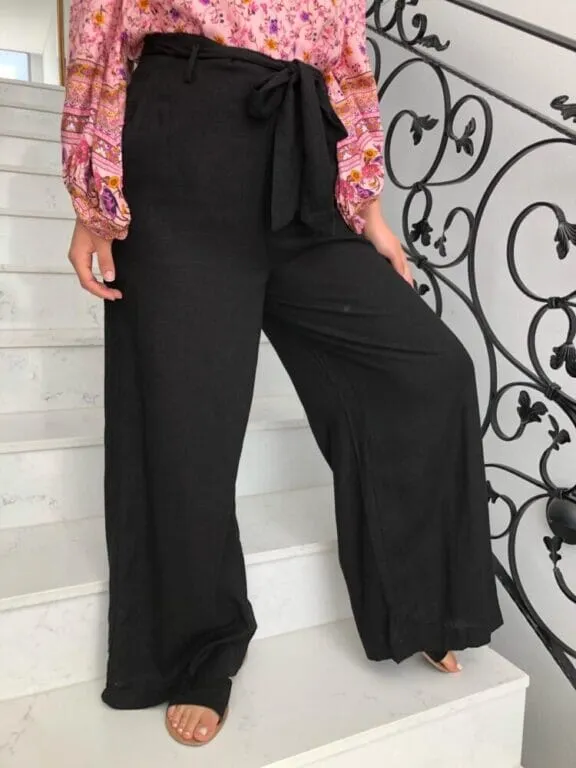 Linen High Rise Pants