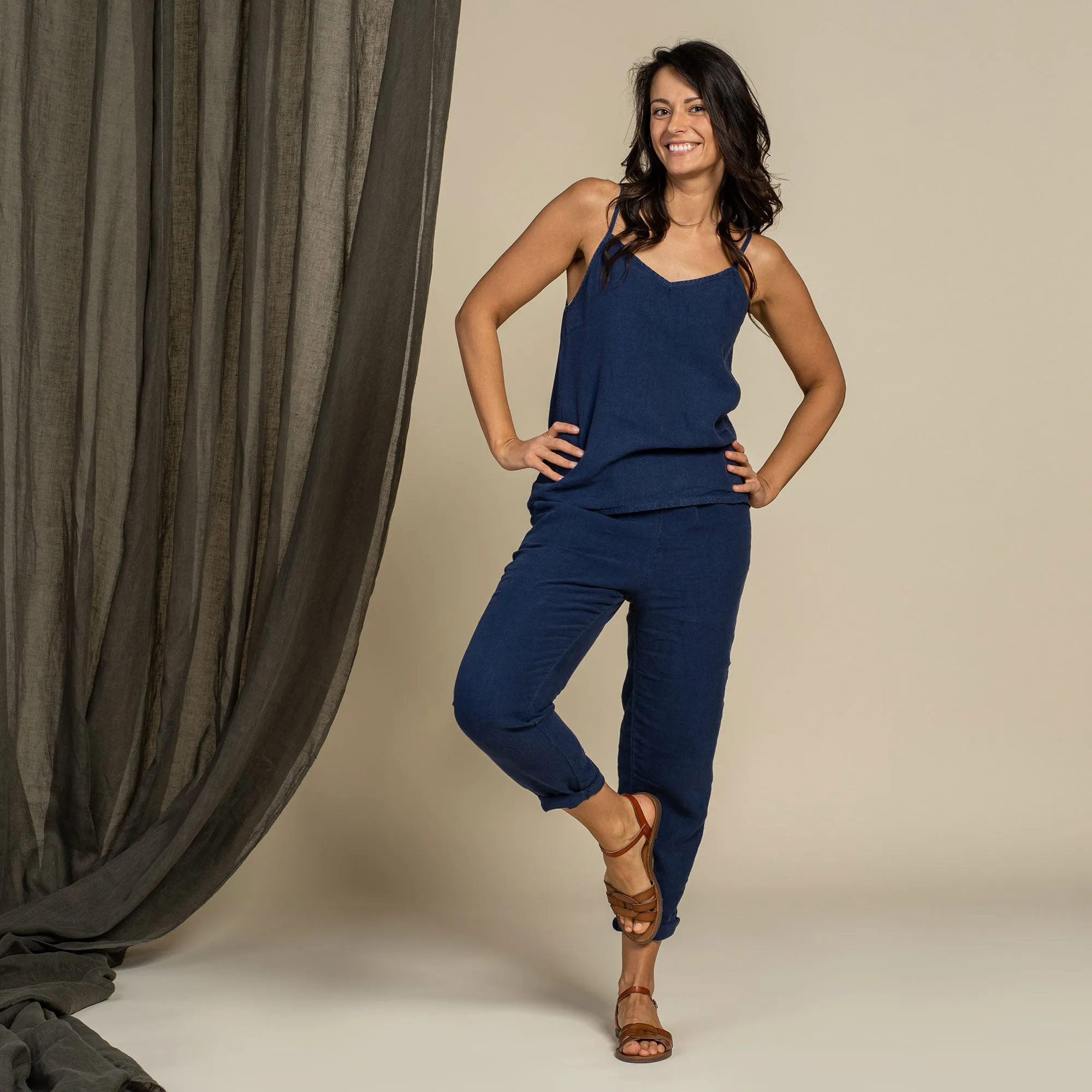 Linen Pants Dakota Storm Blue