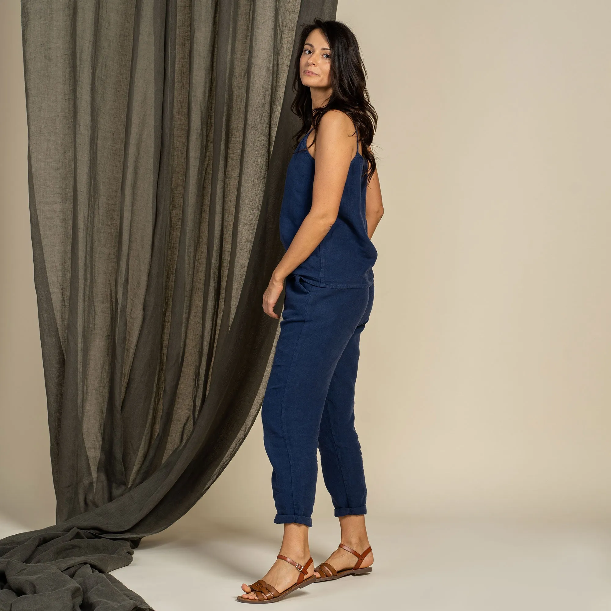 Linen Pants Dakota Storm Blue