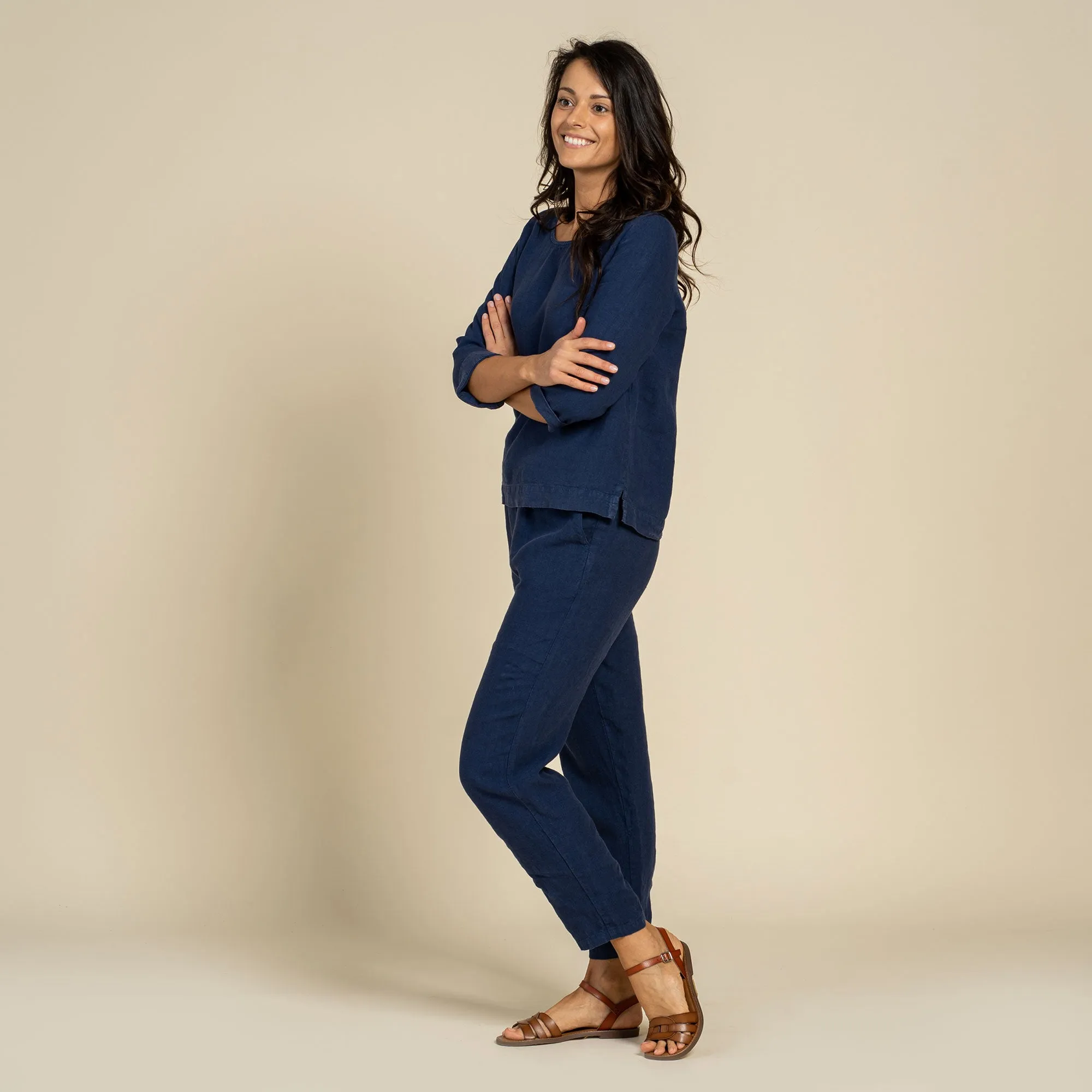 Linen Pants Dakota Storm Blue