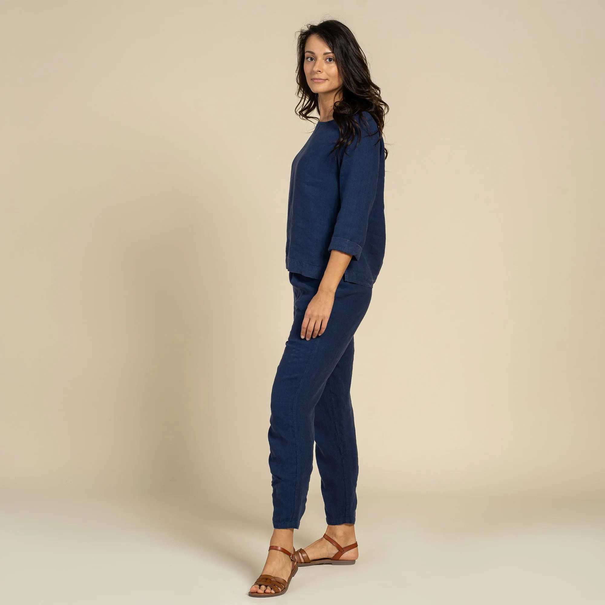 Linen Pants Dakota Storm Blue
