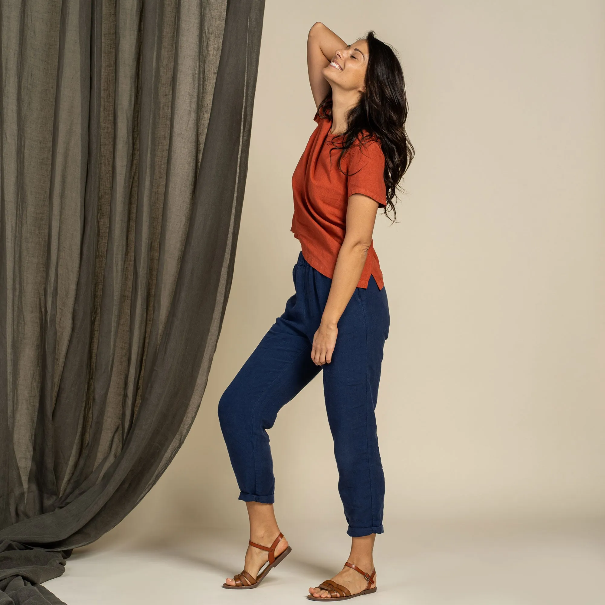 Linen Pants Dakota Storm Blue
