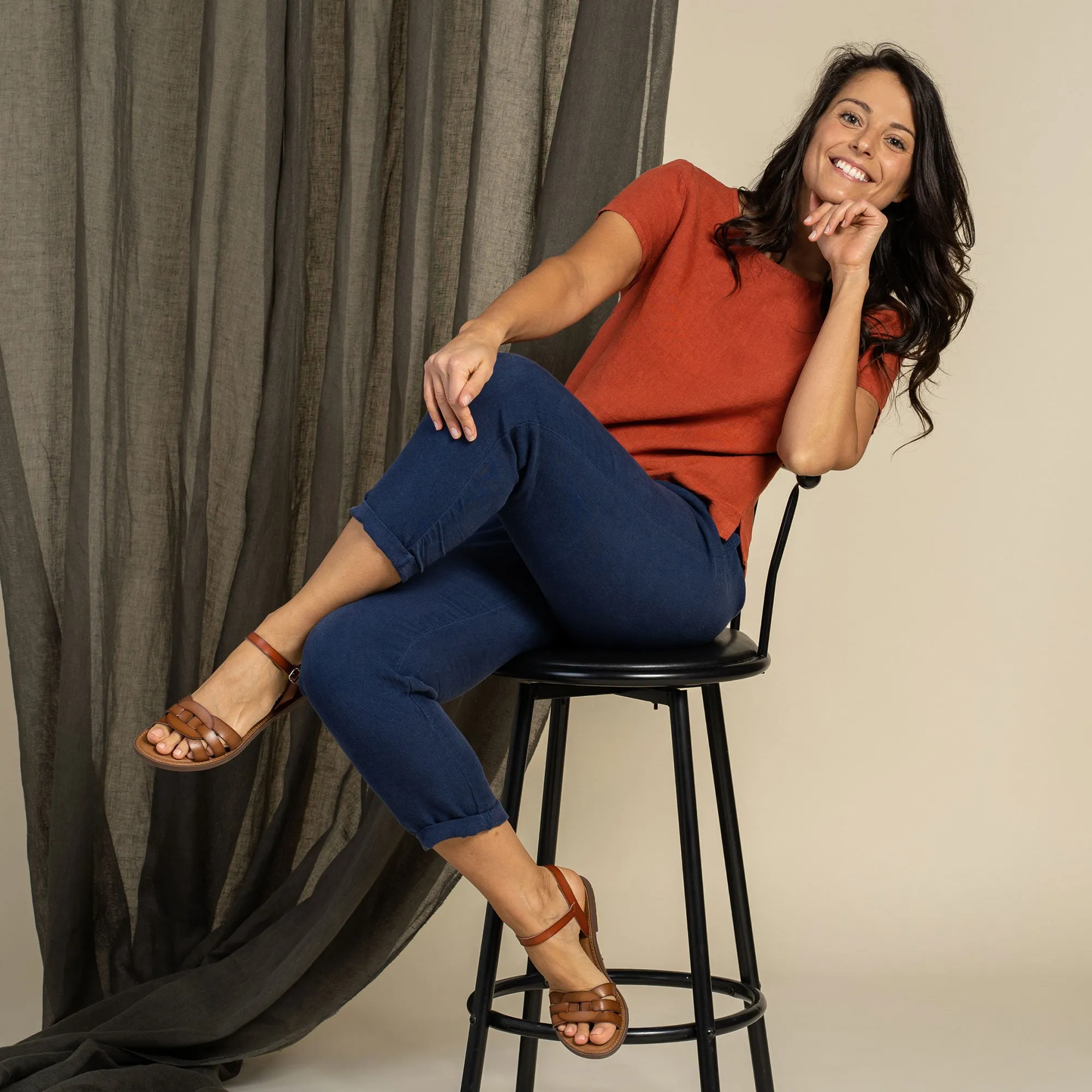 Linen Pants Dakota Storm Blue