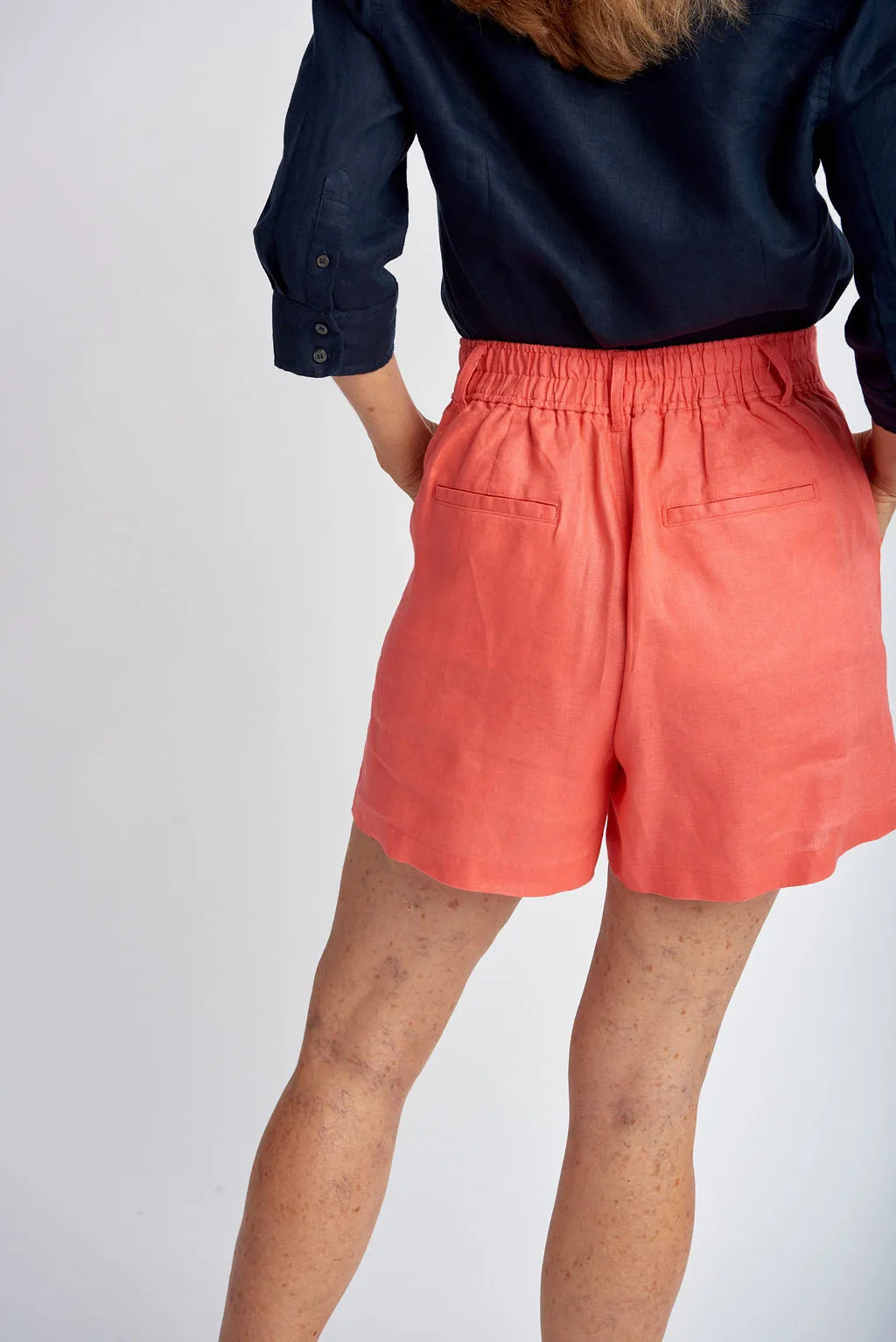 Linen Shorts Coral