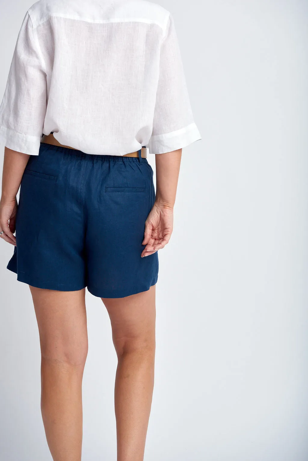 Linen Shorts Navy