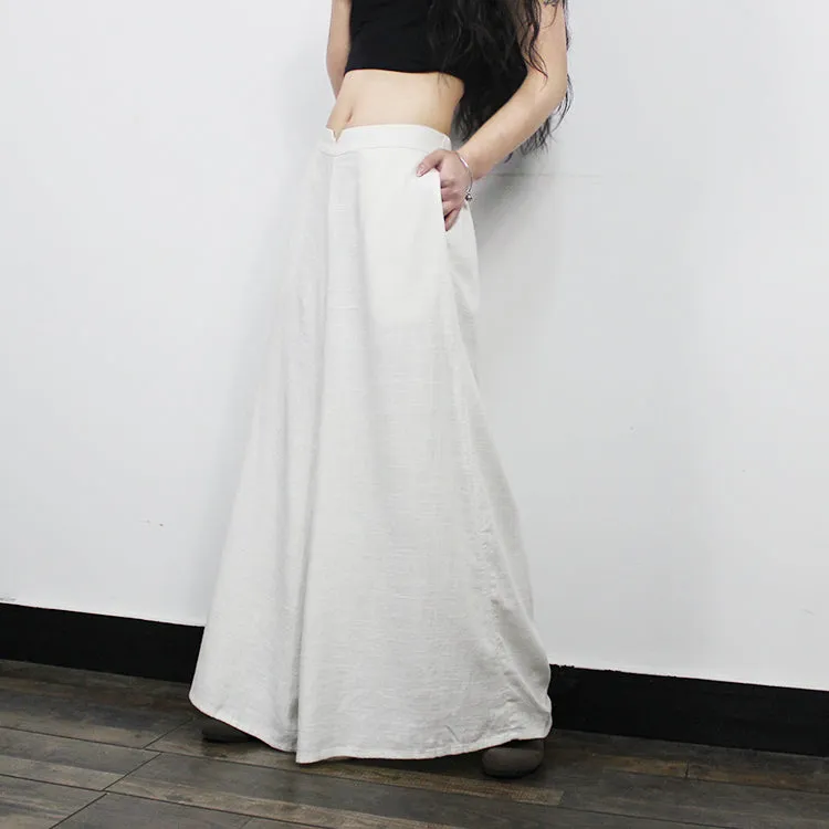 Linen Summer Autumn Women Casual Pants with Pockets PZ97257