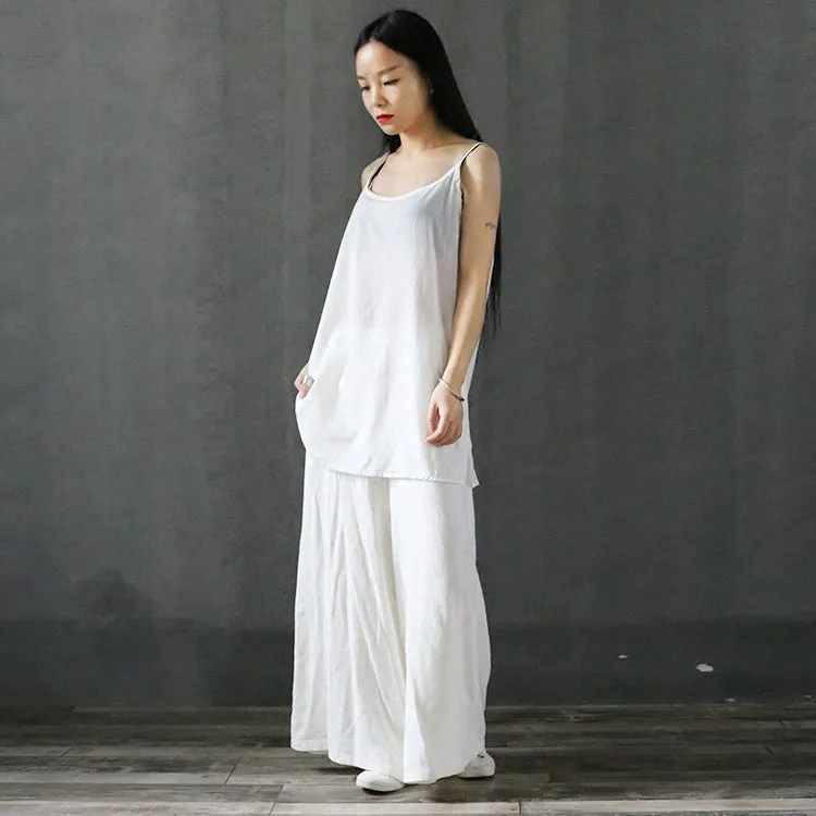 Linen Summer Autumn Women Casual Pants with Pockets PZ97257