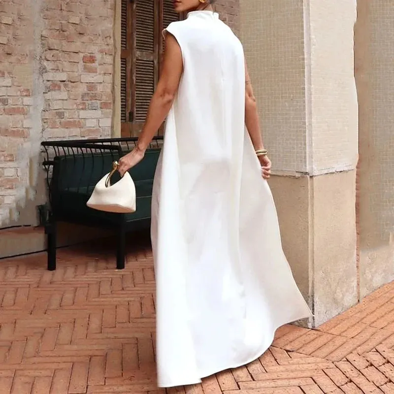 Long Cape Top & Nipped Waist Wide Pants Two-Piece Set Clothes