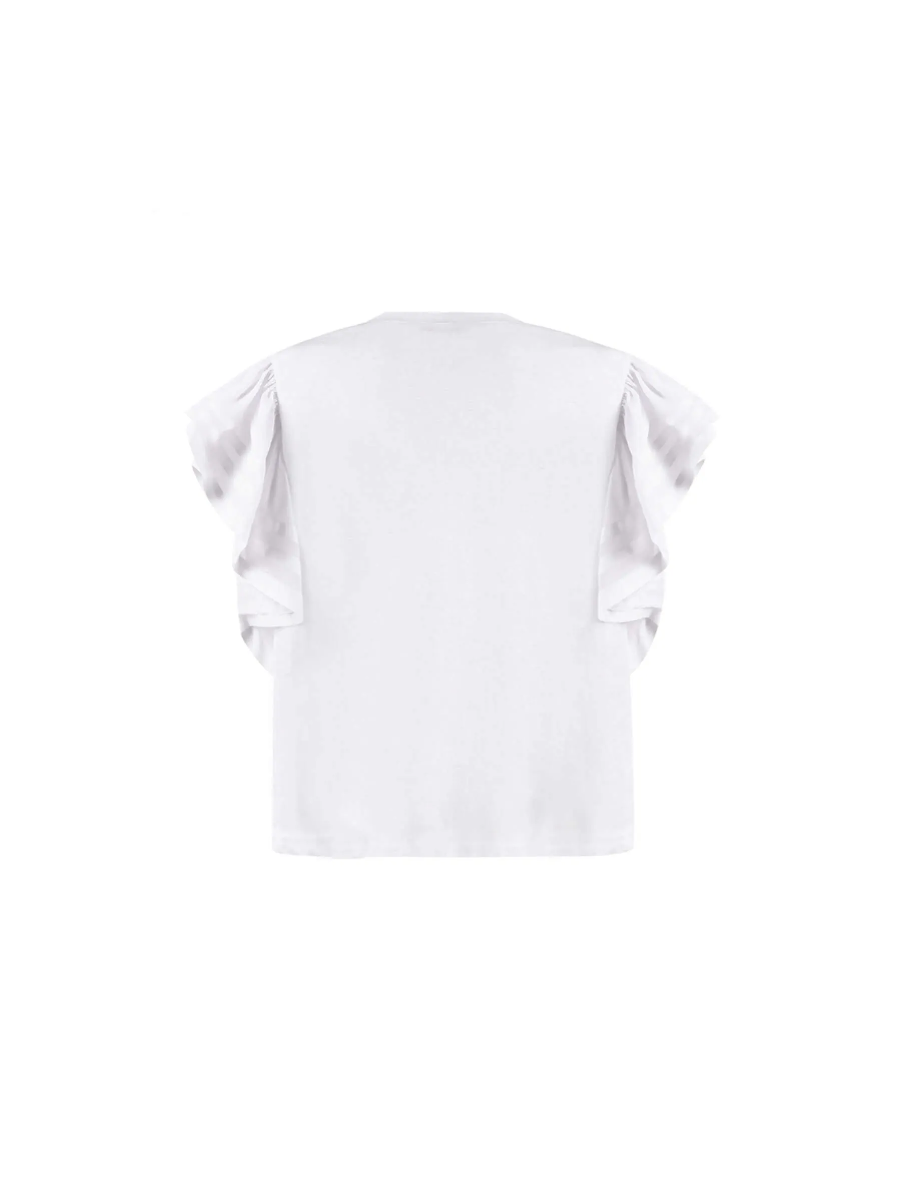 Loose Fit T-shirt with Ruffle Sleeves