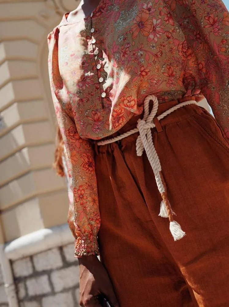 Louise Misha Arlie Linen Pants - Cinnamon