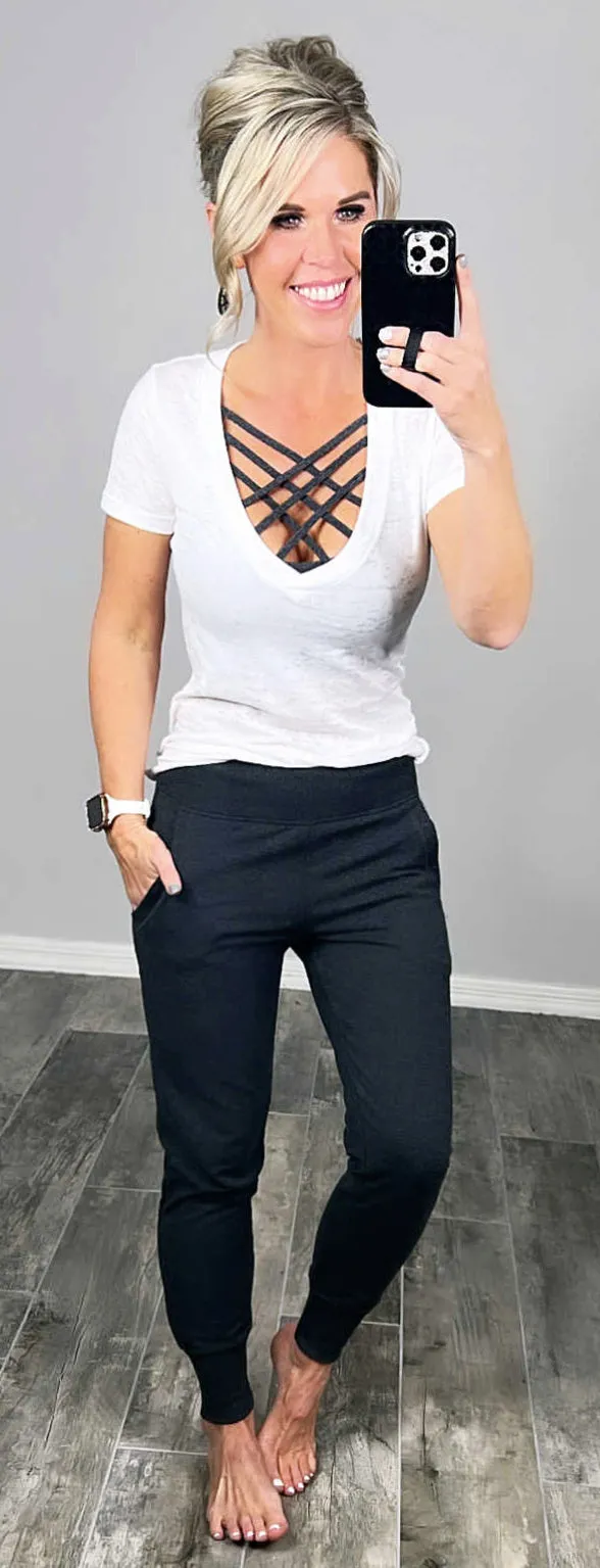 Lounging Around Joggers - Charcoal