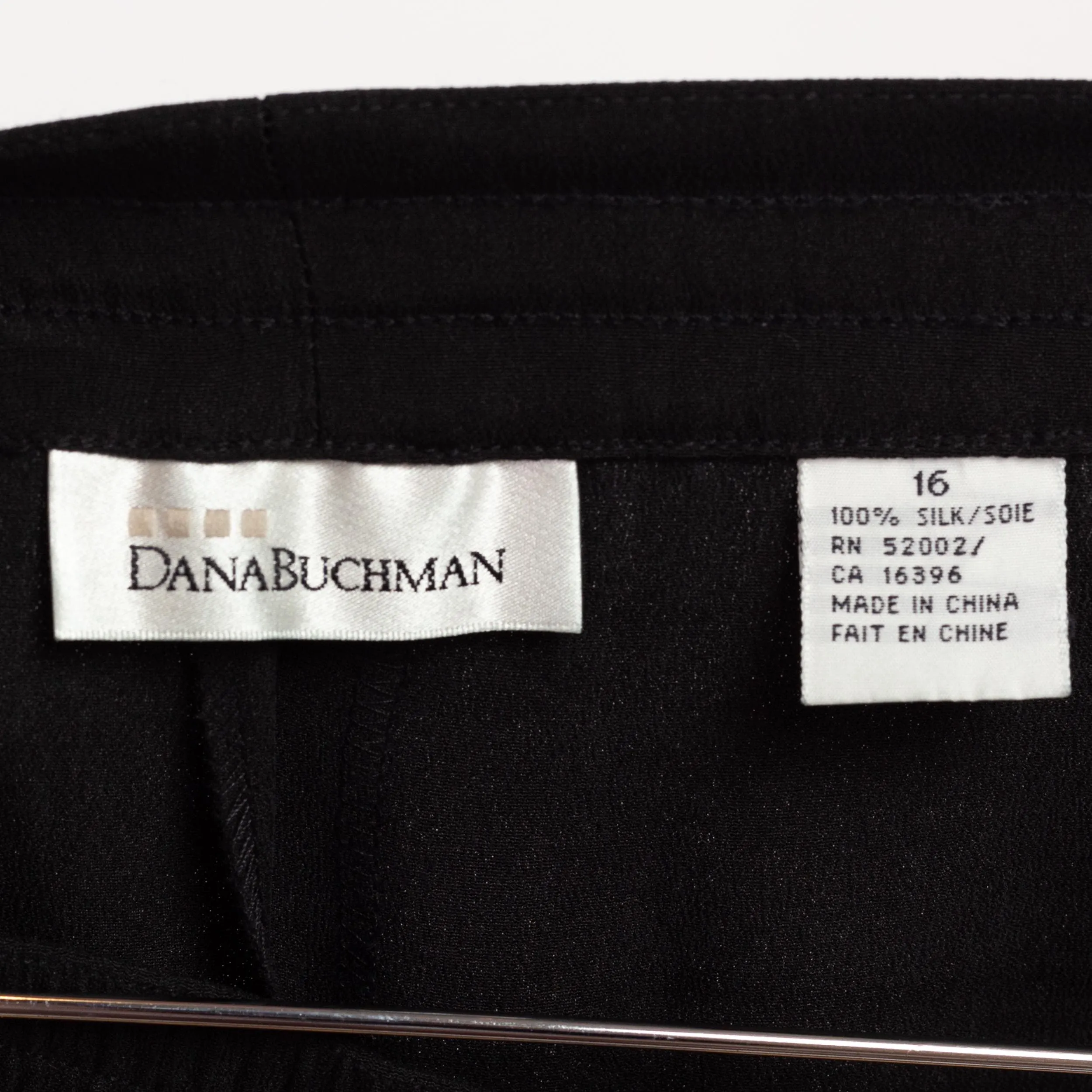 Lrg-XL 80s Black Silk High Waisted Trousers 32"-38"