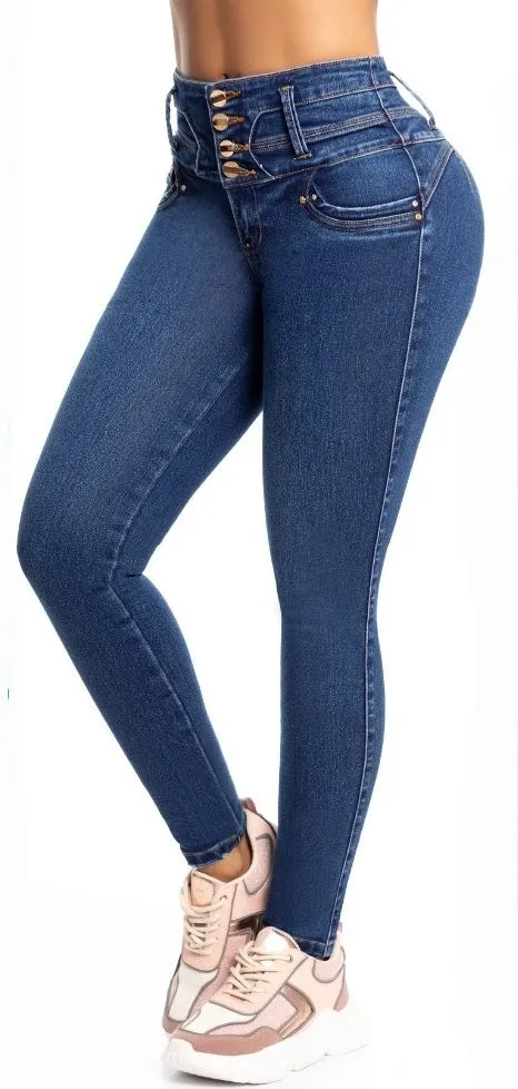 Luana Push Up Jeans - High Waisted - Blue