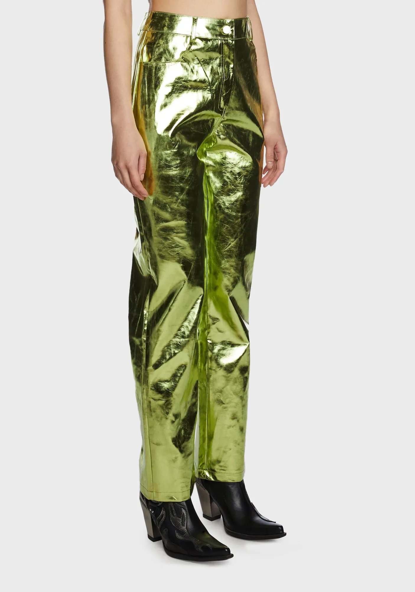 Lupe Metallic Trousers - Mint