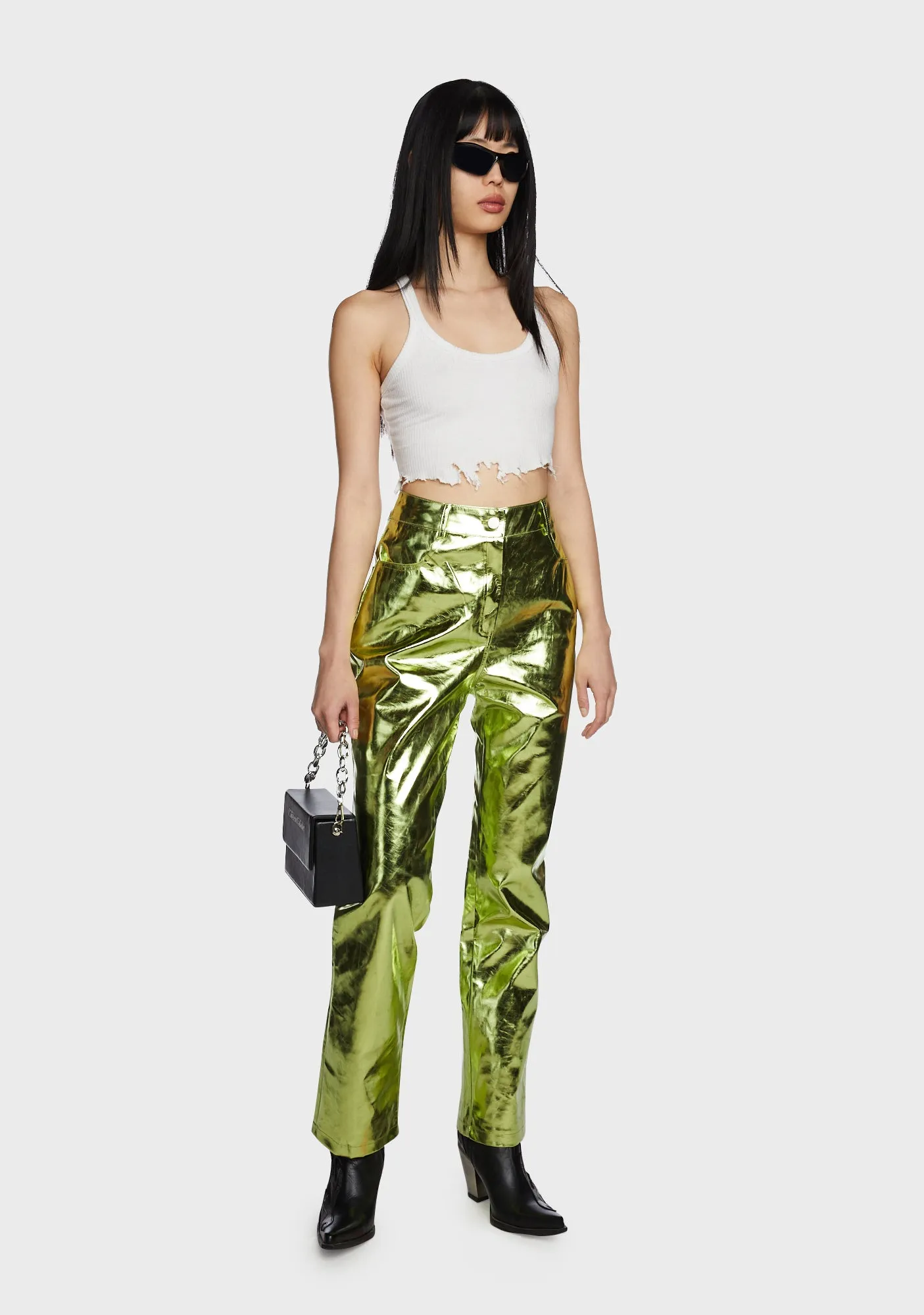 Lupe Metallic Trousers - Mint