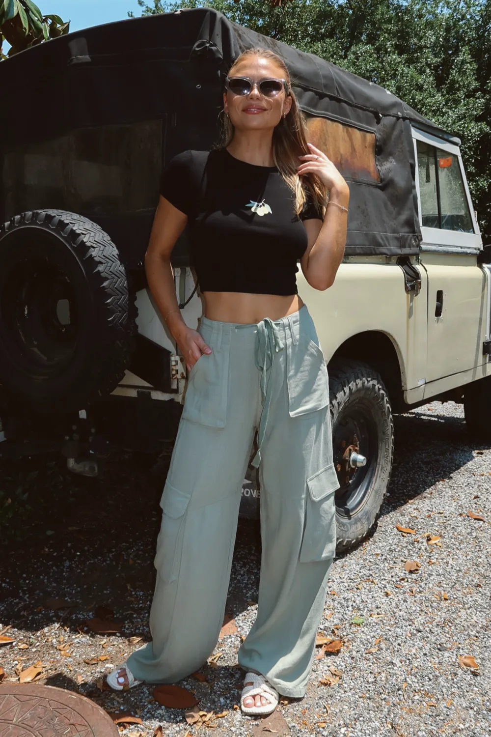 MAYA OLIVE LINEN UTILITY PANT *BACK IN STOCK*