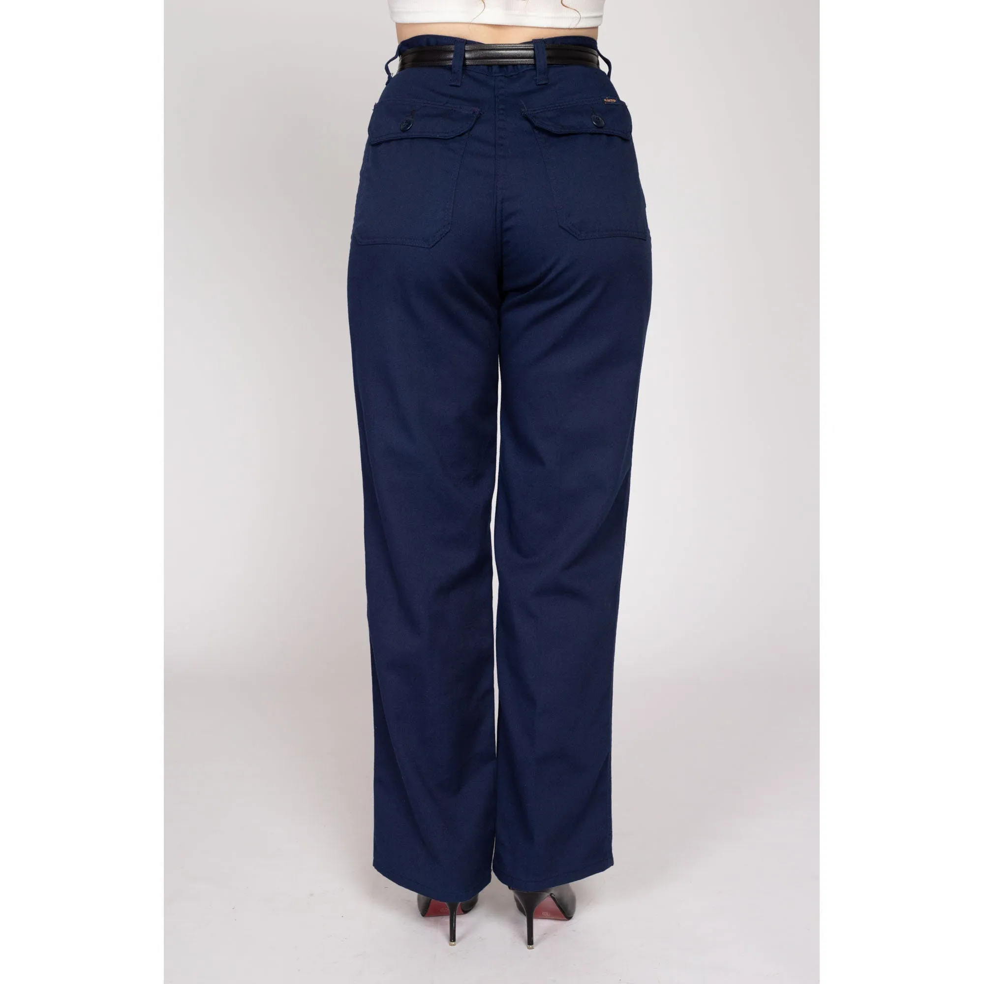 Medium 70s Navy Blue Straight Leg Pants 29"