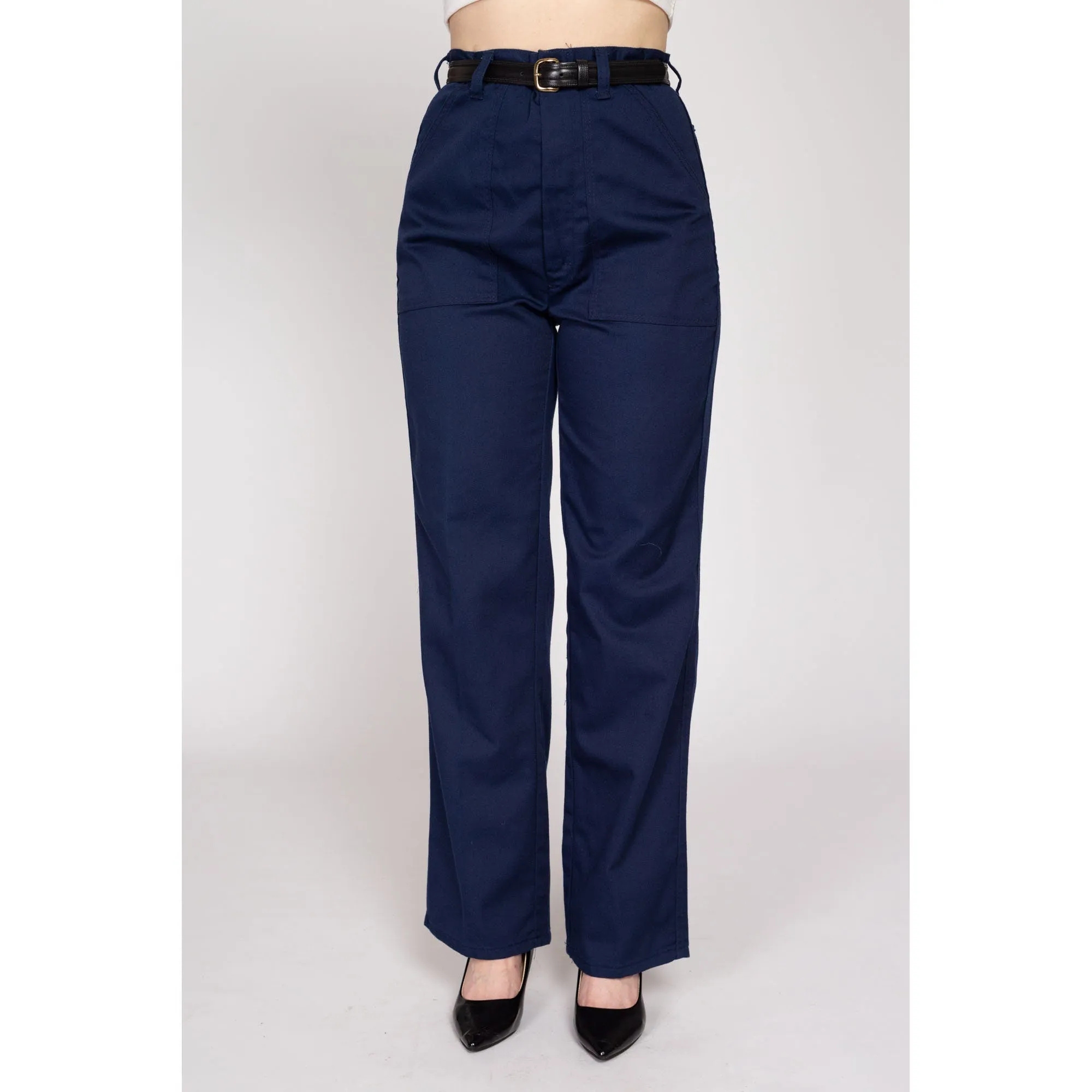 Medium 70s Navy Blue Straight Leg Pants 29"