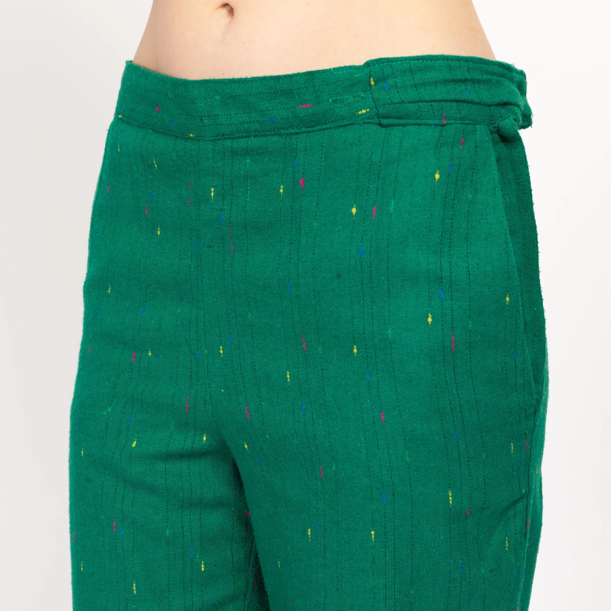 Medium 80s Green Rainbow Nep Trousers 31"