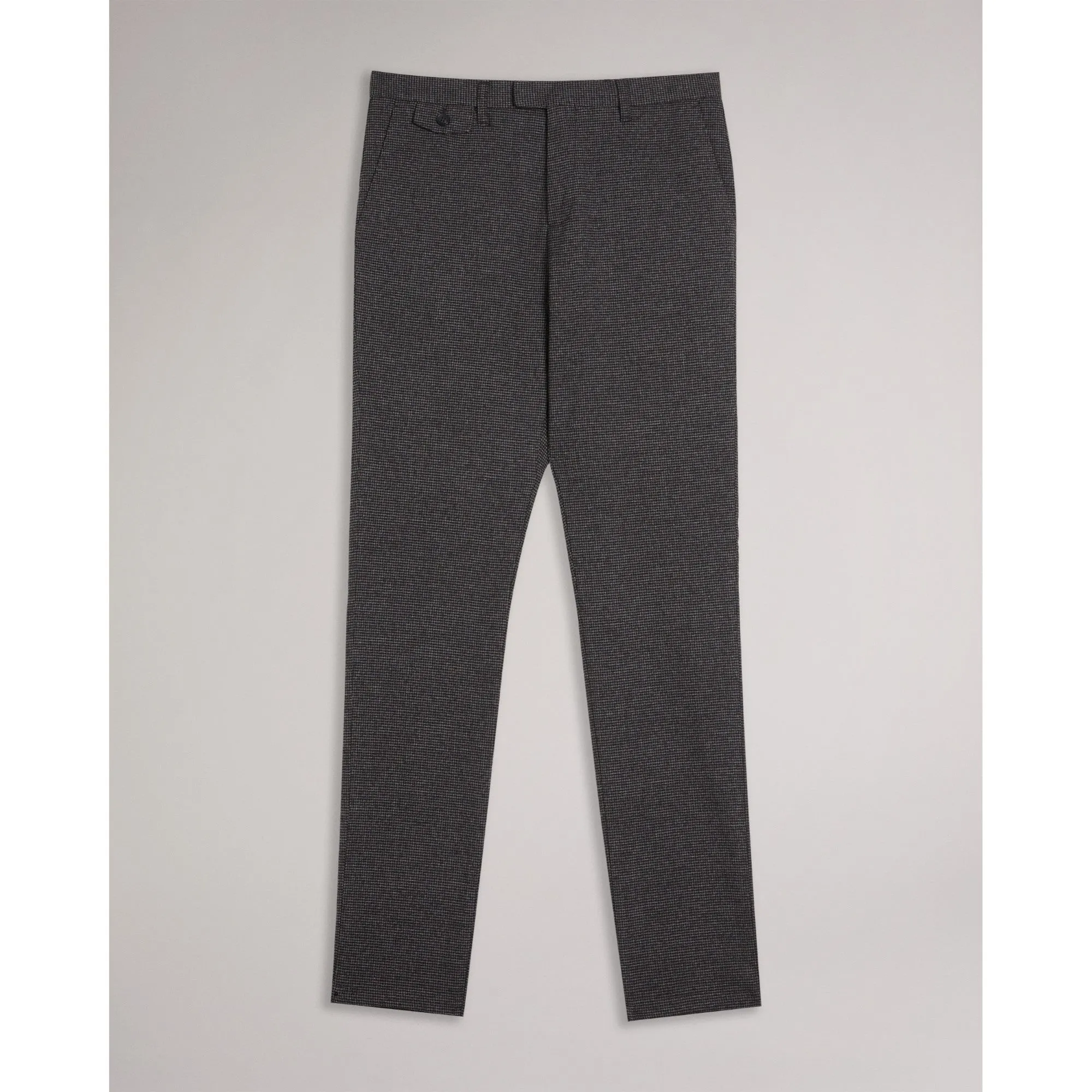 Men Mmt-Ziyech-Slim Fit Houndstooth Chino Trouser - Grey