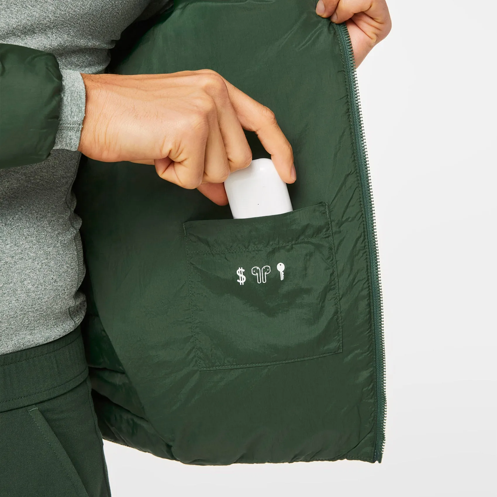 men's British Racing Green Racing On-Shift™ Packable - Puffer Jacket