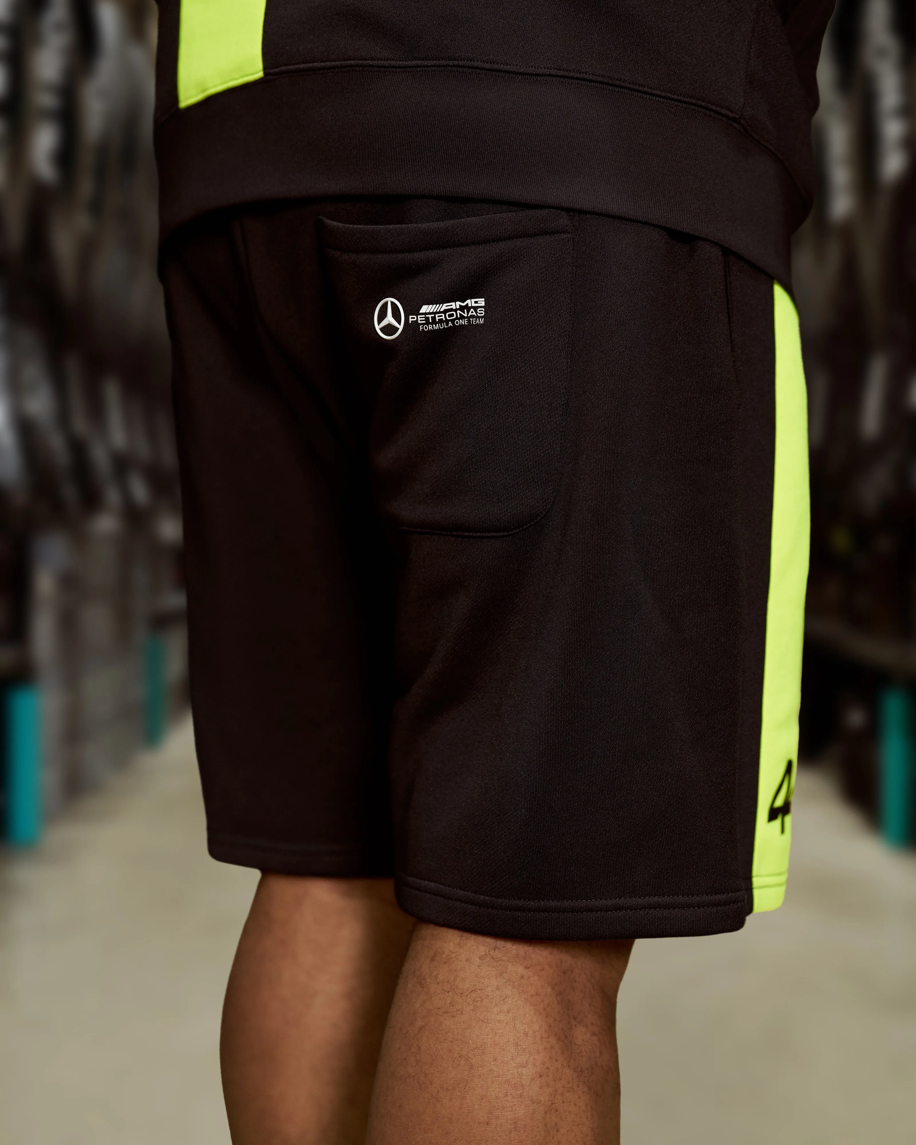 Mens Lewis Hamilton Sweat Shorts Black