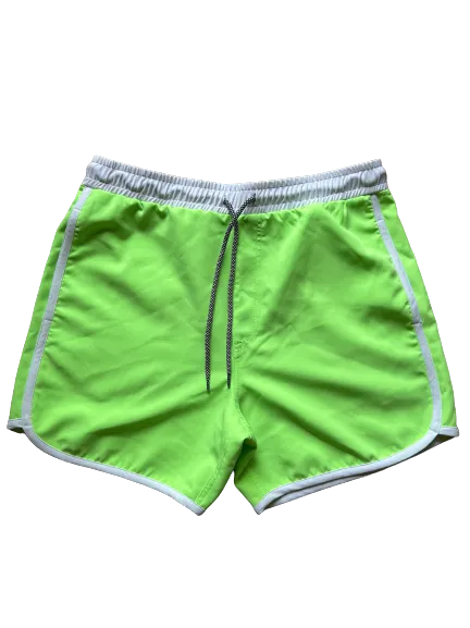 Mens Sunset Beach Boardshorts- Short Version- Lime