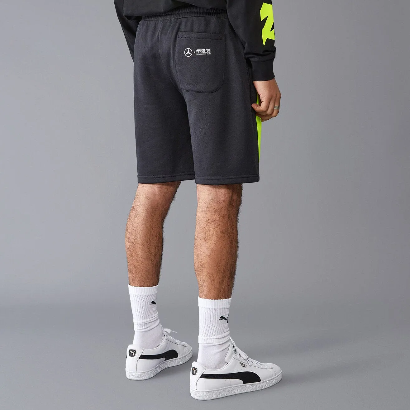 Mercedes AMG Petronas F1 Men's Lewis Hamilton Sweat Shorts - Black