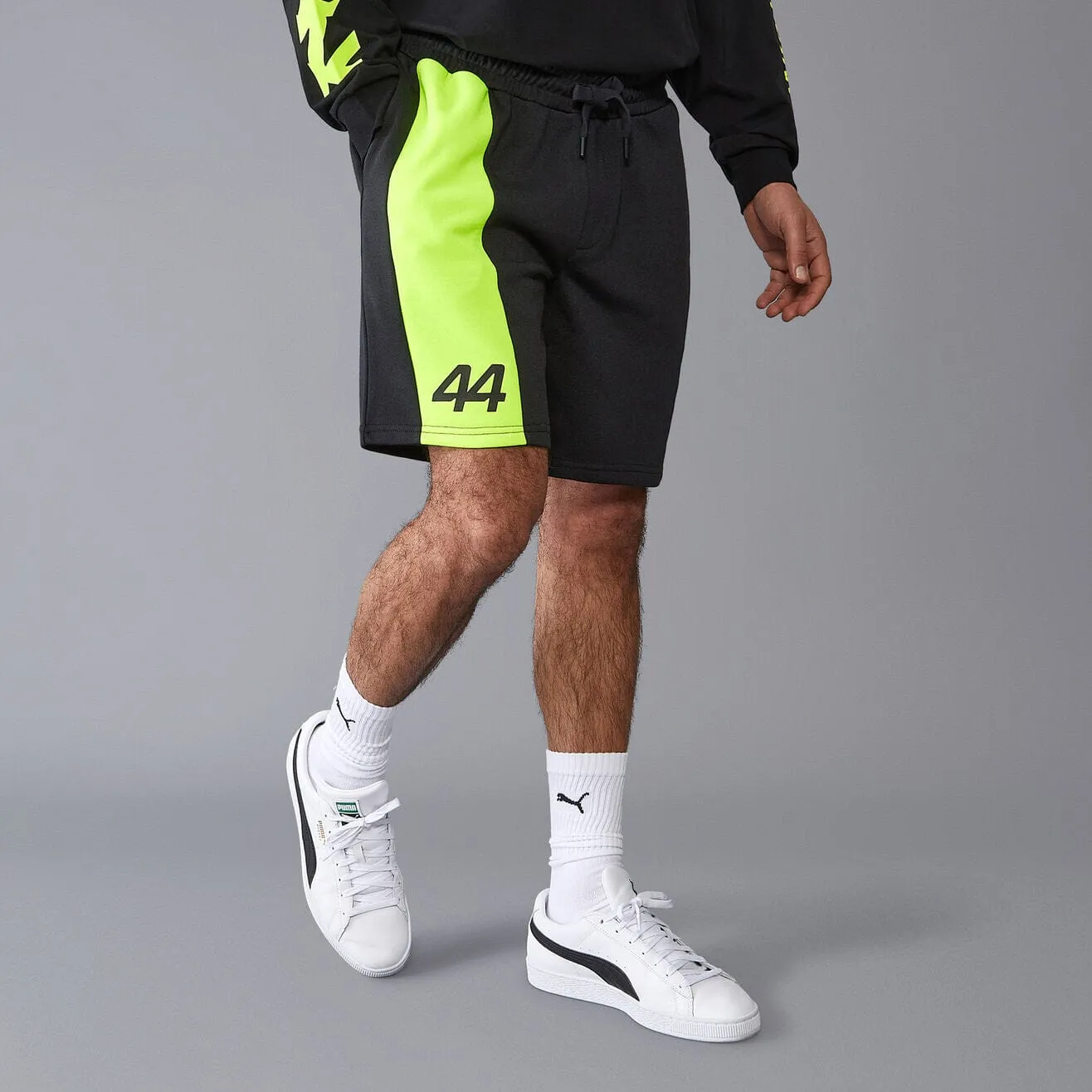 Mercedes AMG Petronas F1 Men's Lewis Hamilton Sweat Shorts - Black