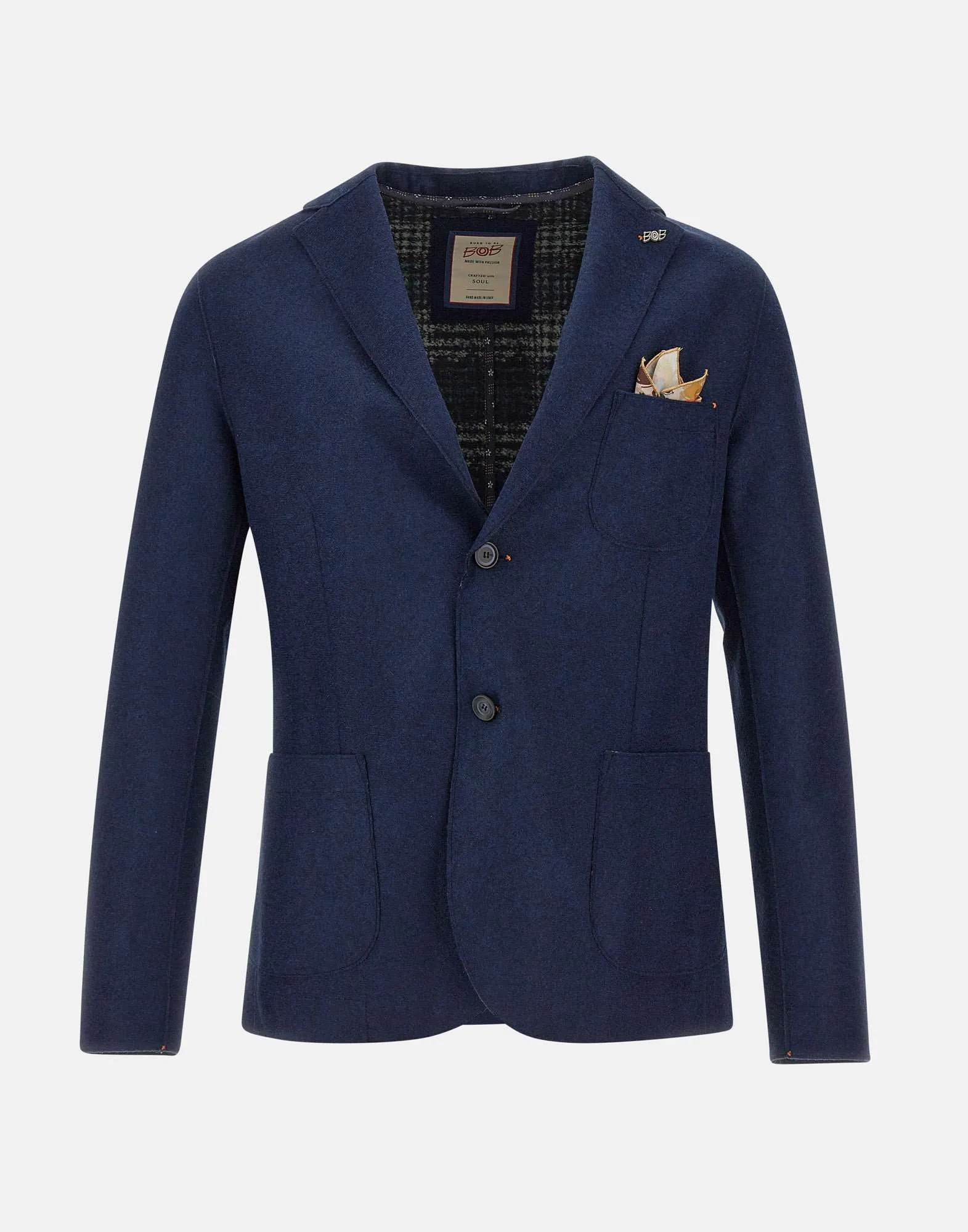 Midnight Blue Wool Blend Blazer