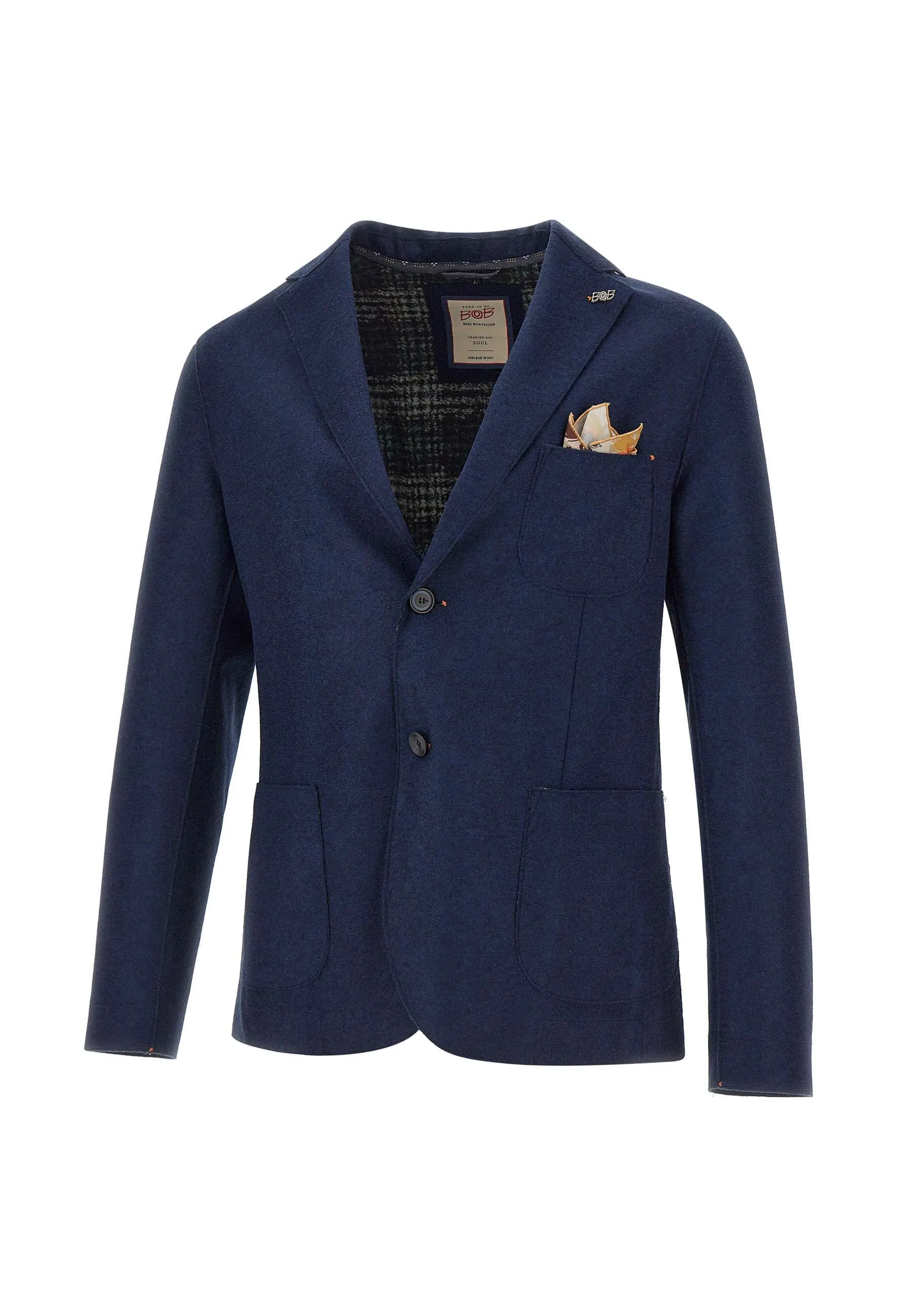 Midnight Blue Wool Blend Blazer