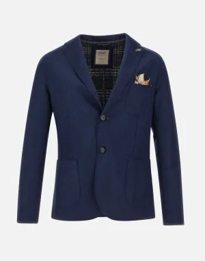 Midnight Blue Wool Blend Blazer