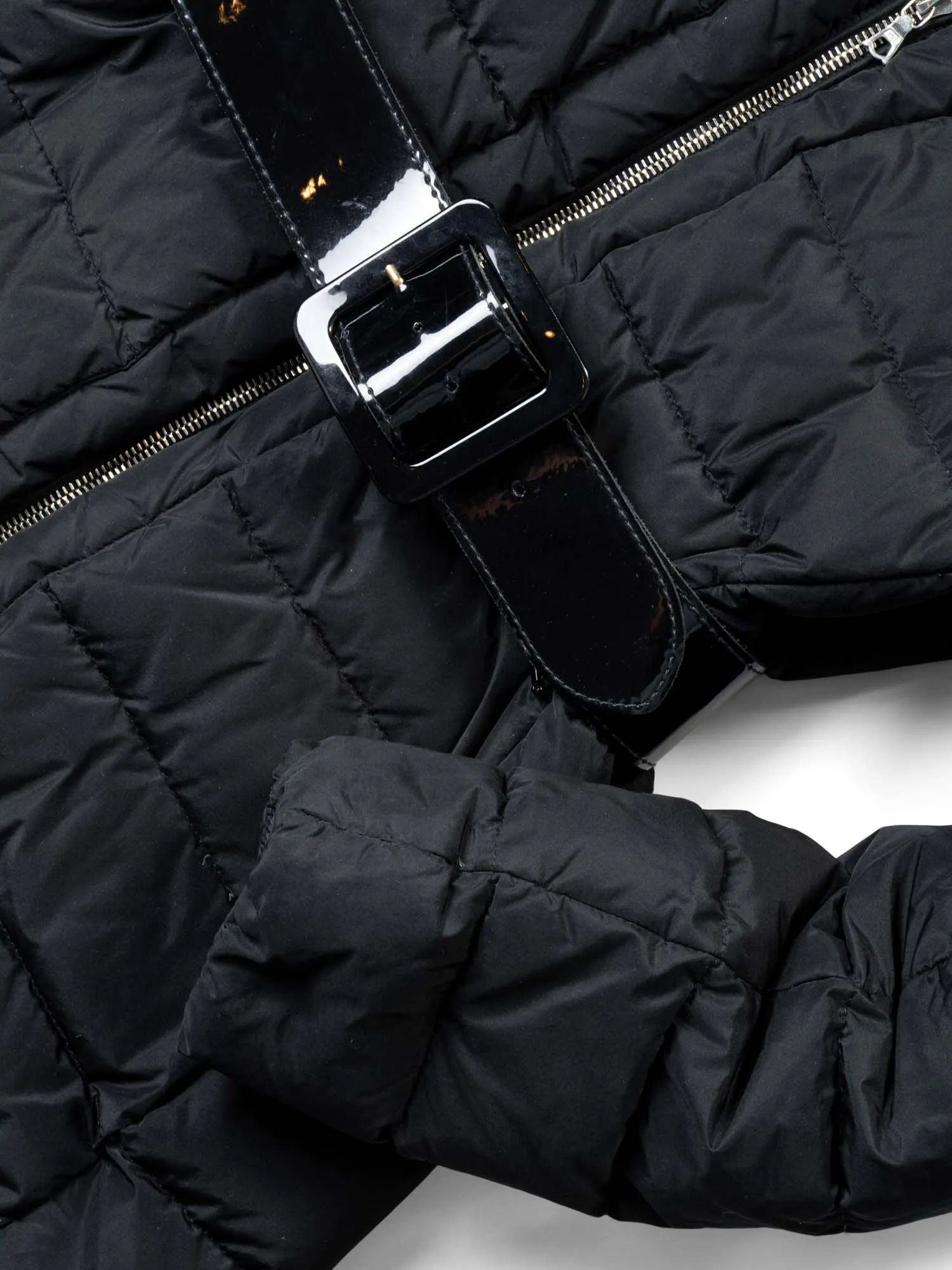 Moncler  Quilted Fitted Hooded Down Puffer Coat Black