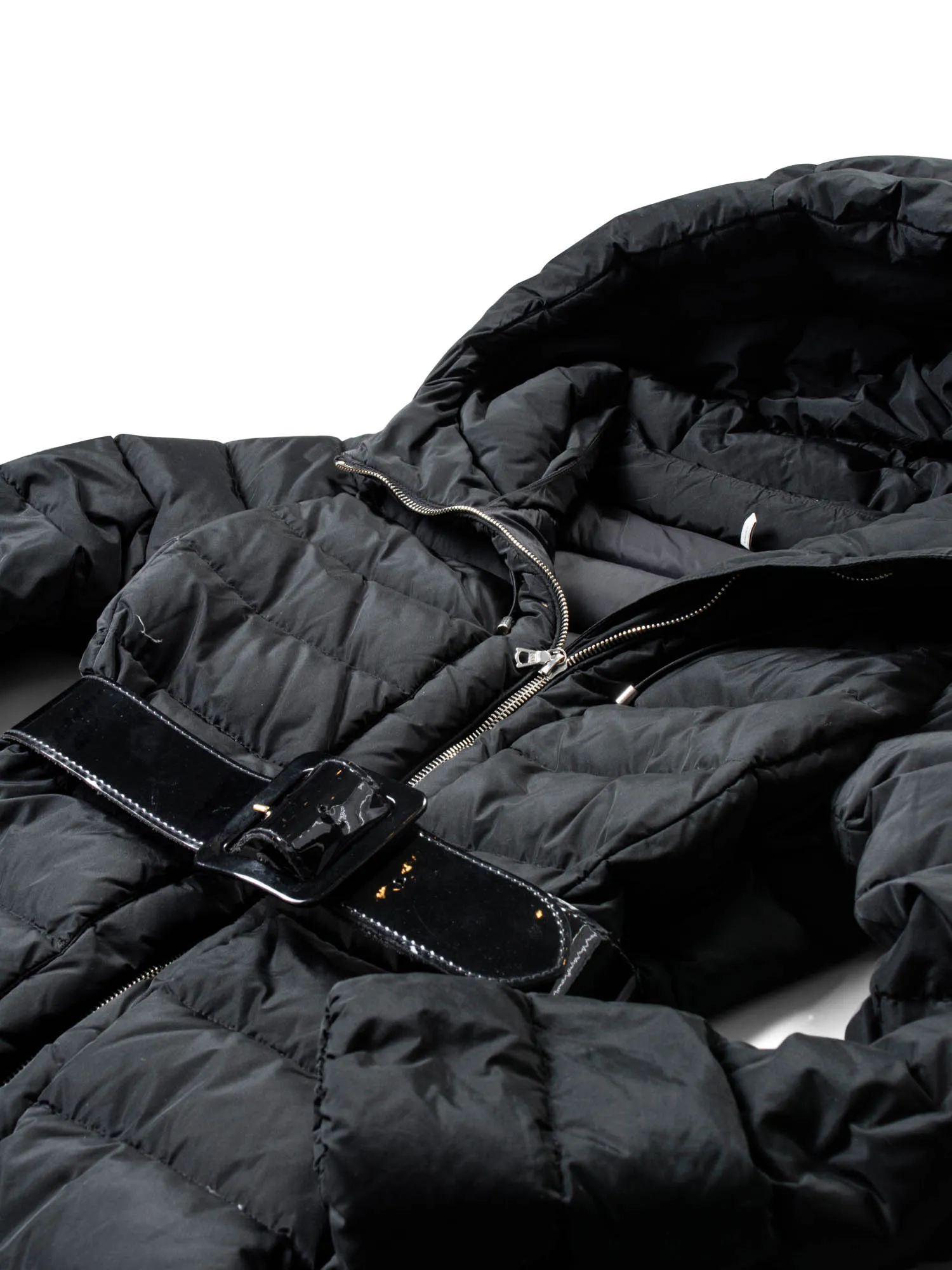 Moncler  Quilted Fitted Hooded Down Puffer Coat Black