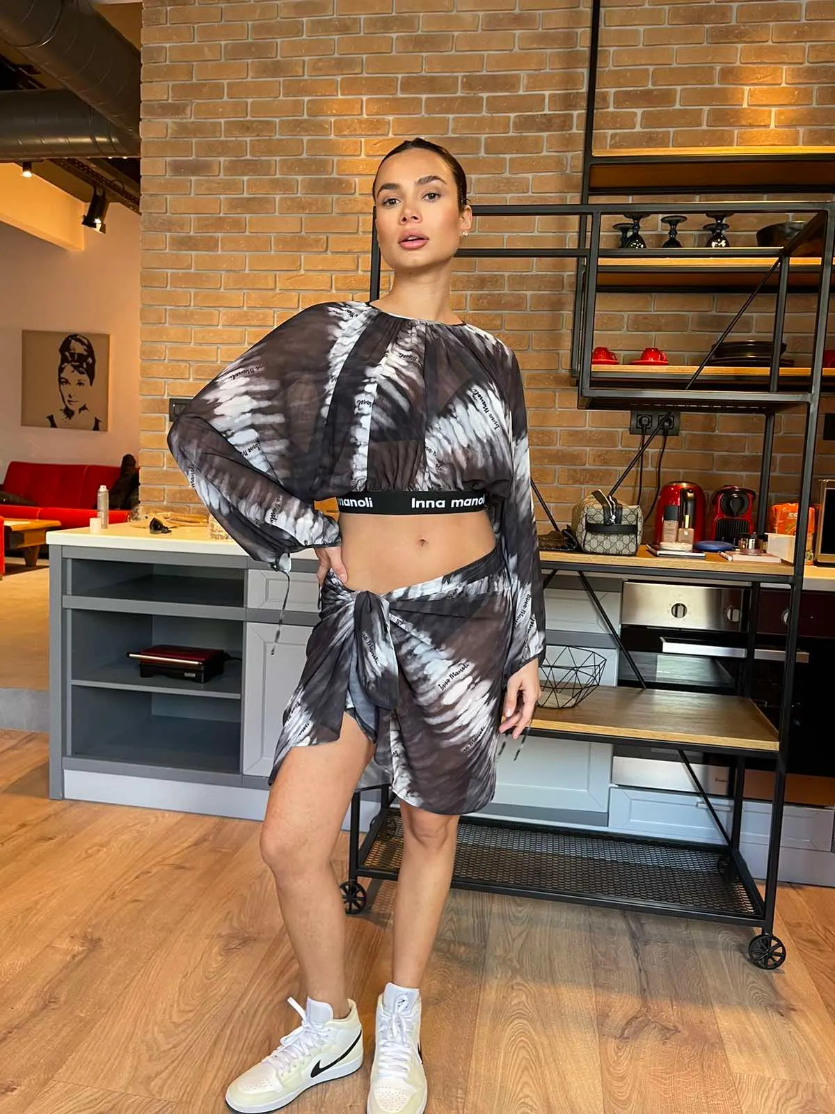 Mouselina printed top