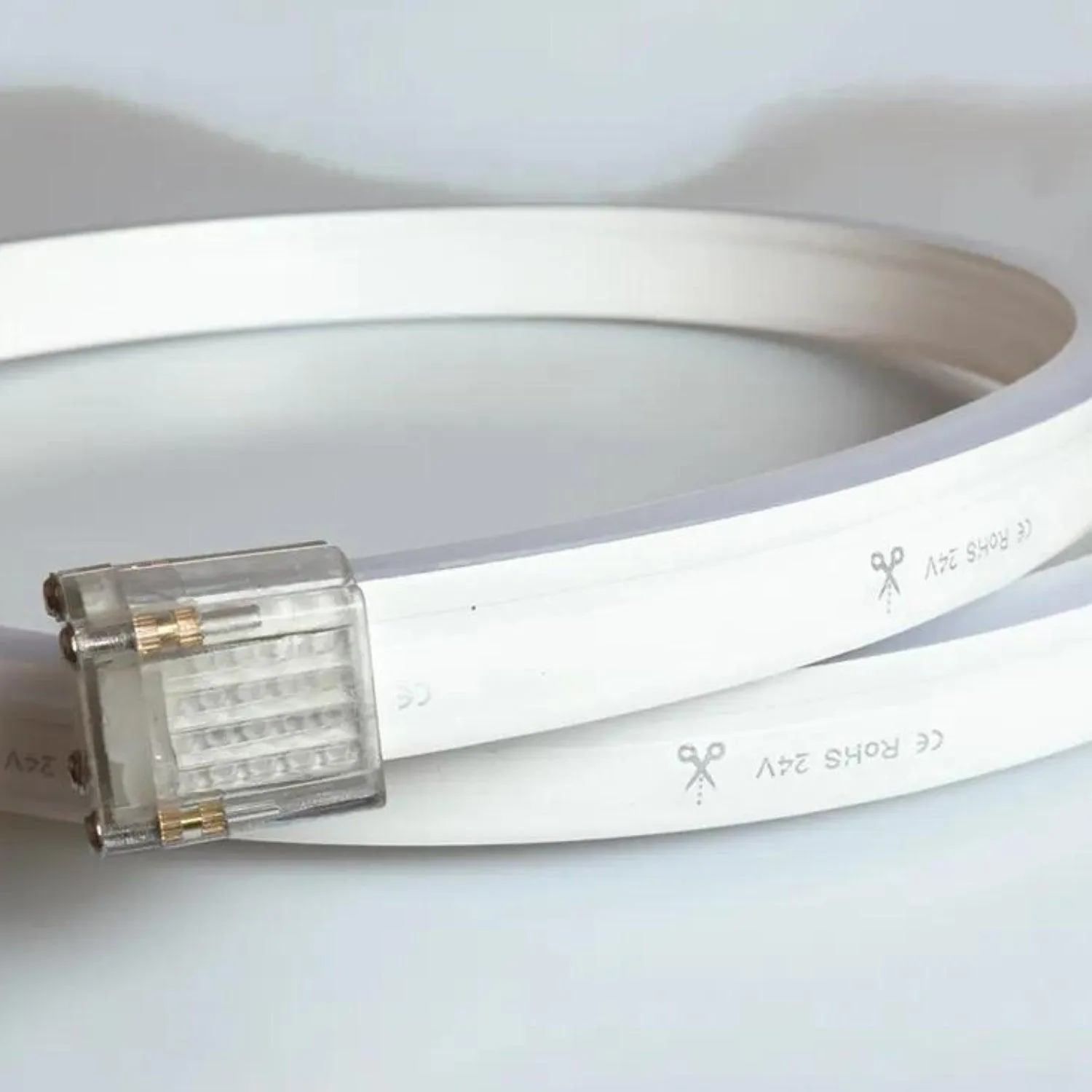 Natural White Neon Flex 4000K 24V 10x20mm IP67 Waterproof 12.5cm Cut