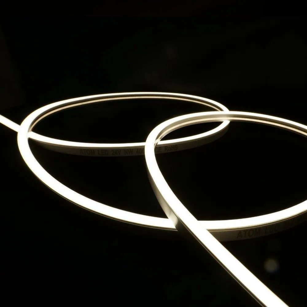 Natural White Neon Flex 4000K 24V 6x12mm IP67 Waterproof Free Cut
