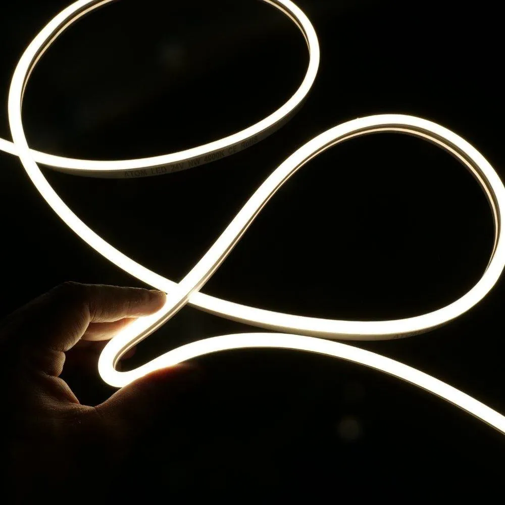 Natural White Neon Flex 4000K 24V 6x12mm IP67 Waterproof Free Cut
