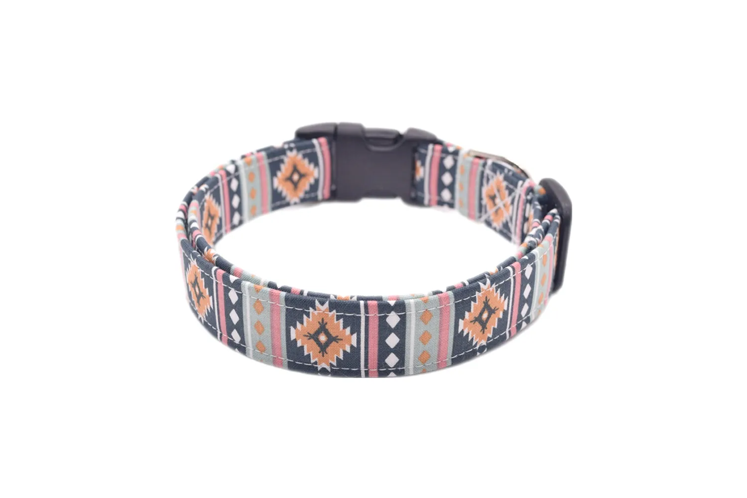 Navy Blue Multicolor Southwest Tribal Dog Collar