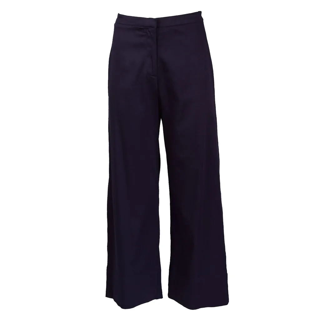 Navy High Waisted Trousers