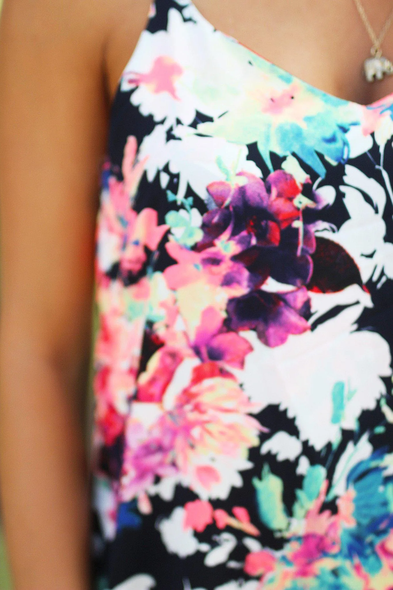 Neon Floral Short Dress