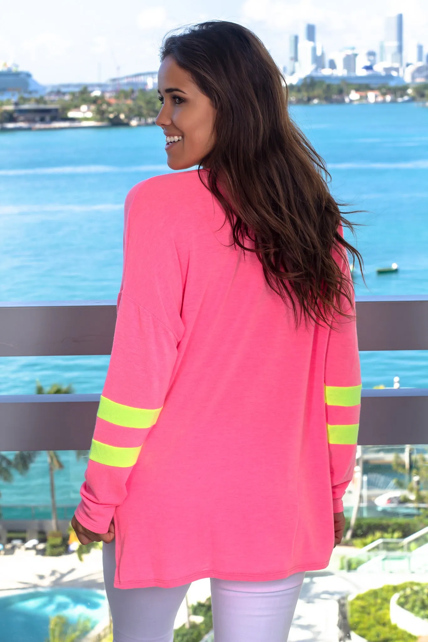 Neon Pink Oversized Top