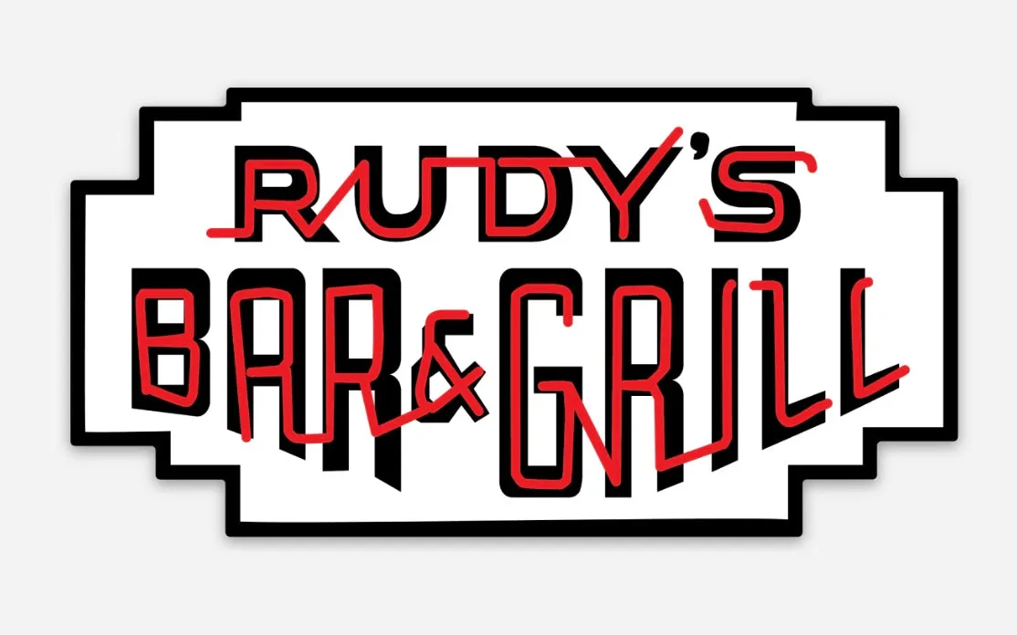 Neon Sign Logo Sticker