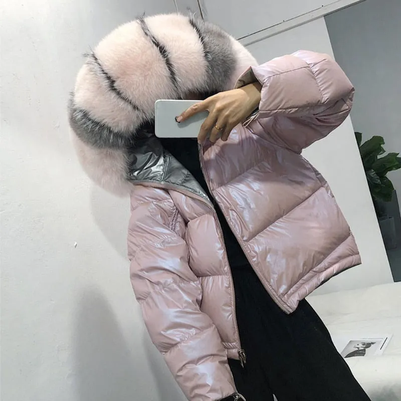 New Arrival Fashion Coats Women Winter Sweater Fur Collar Hood Casual Warm Cotton Coat Women Clothes