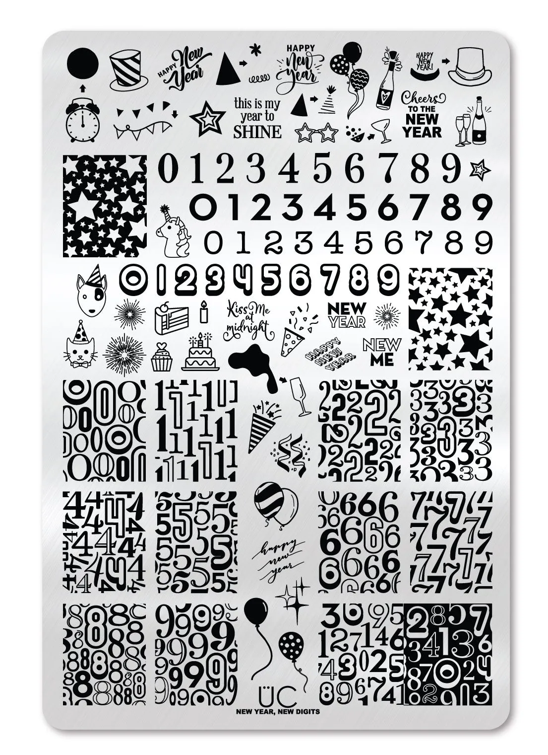 New Year New Digits - Uber Chic Stamping Plate