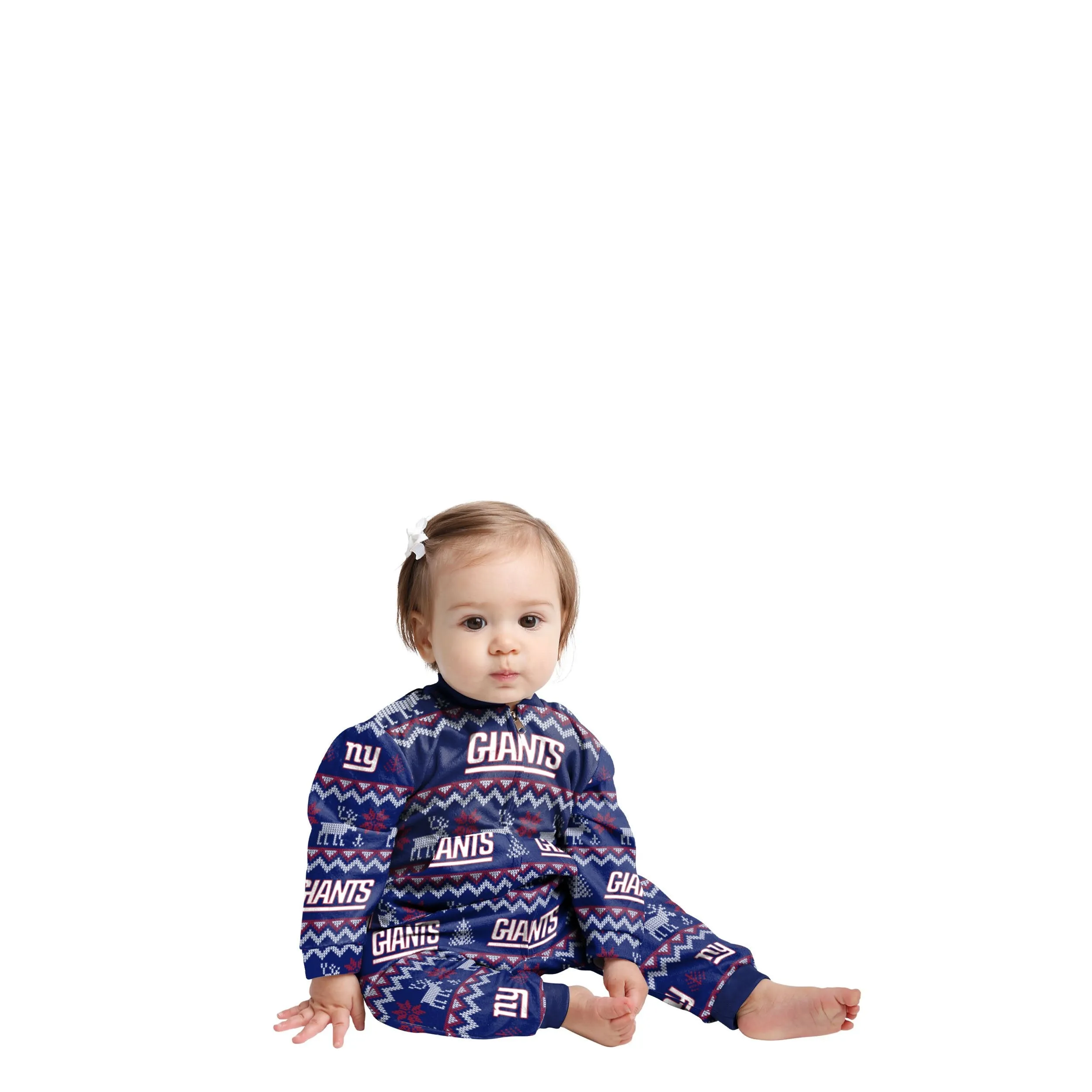 New York Giants NFL Ugly Pattern Family Holiday Pajamas
