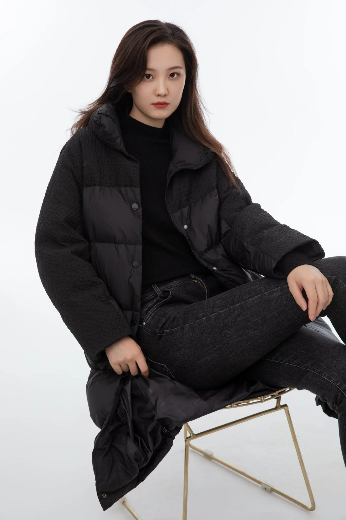 Obsidian Black Oversized Down Jacket