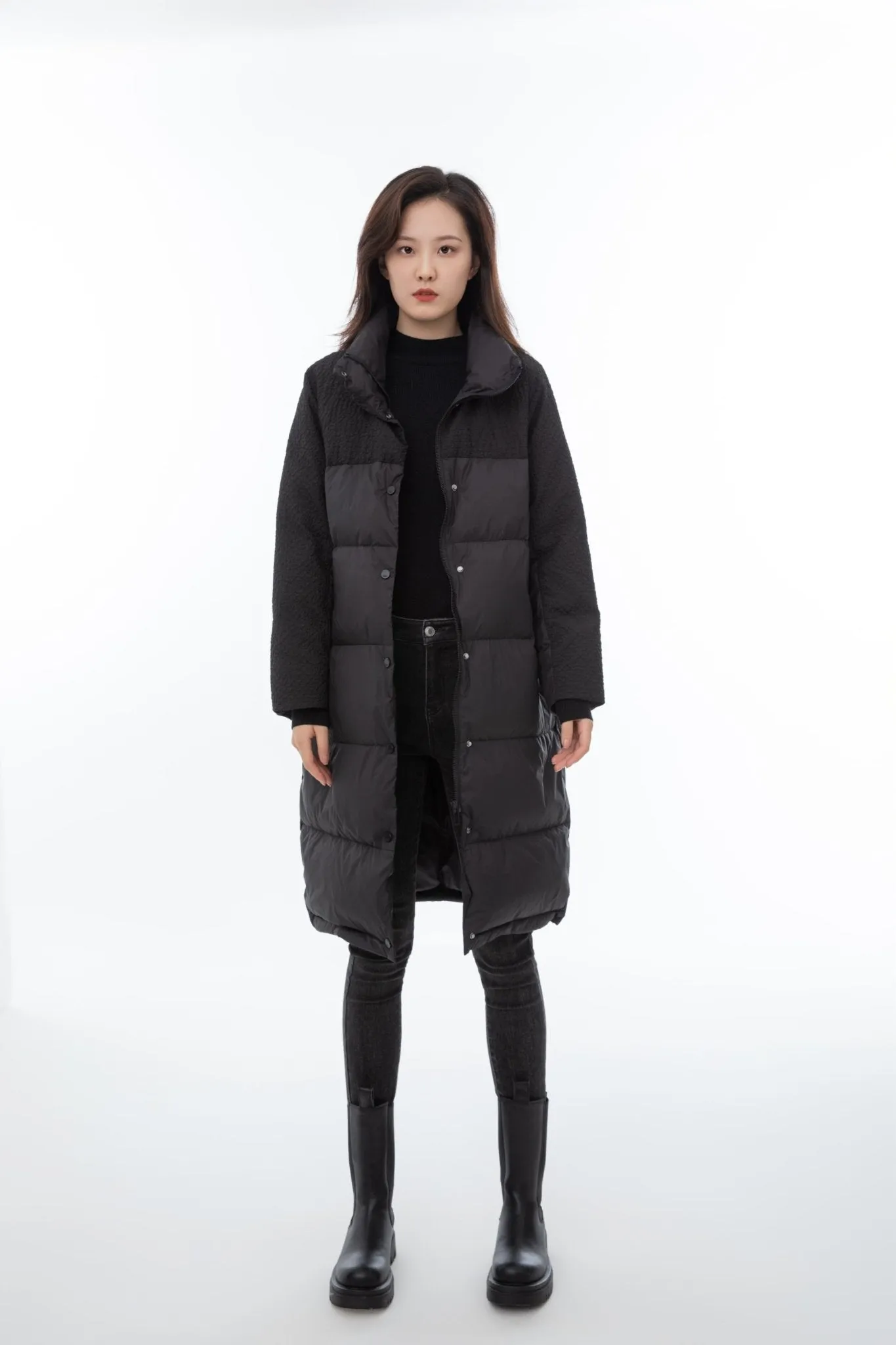 Obsidian Black Oversized Down Jacket