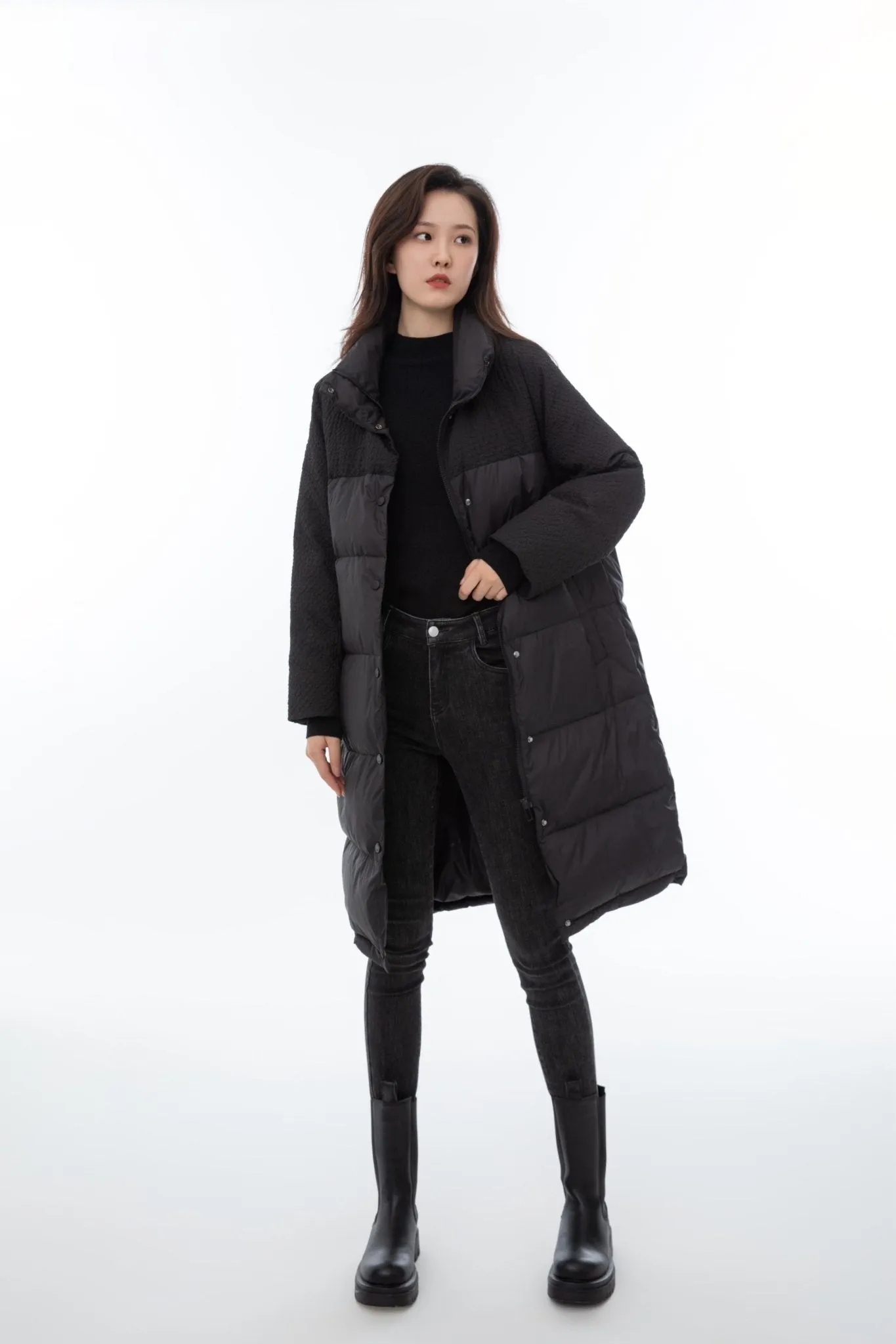 Obsidian Black Oversized Down Jacket