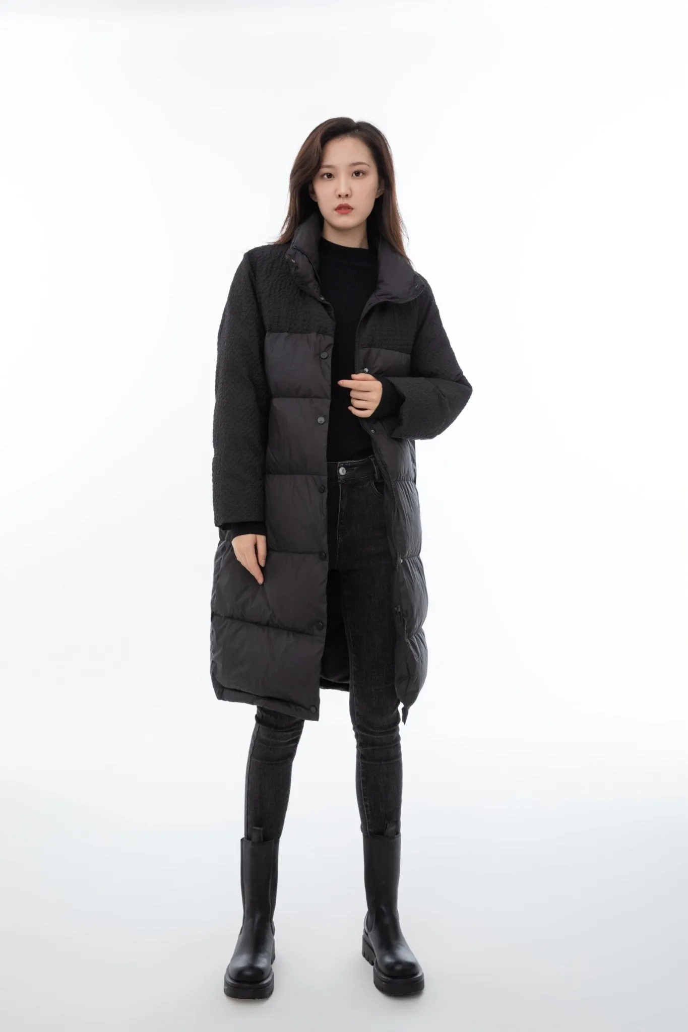 Obsidian Black Oversized Down Jacket